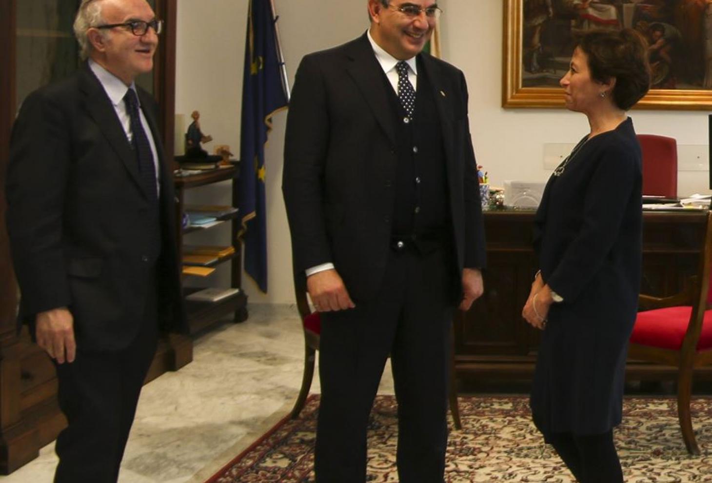 Il presidente Luciano D'Alfonso, il procuratore generale Pietro Mennini e il presidente della corte d'Appello Fabrizia Ida Francabandera