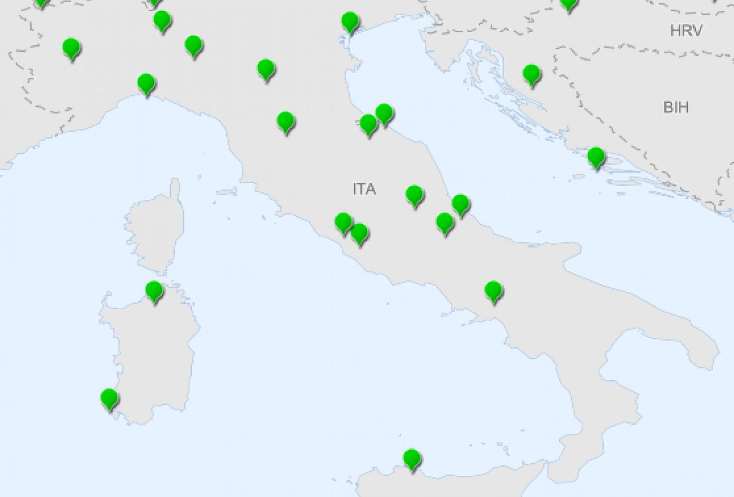 Le stazioni pluviometriche centenarie in Italia